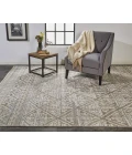 Feizy Payton Farmhouse Diamond, Ivory/Tan/Gray, 9'-6" x 13'-6" Area Rug