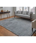 Feizy Eastfield Casual Abstract, Blue/Ivory/Gray, 8' x 8' Round Rug