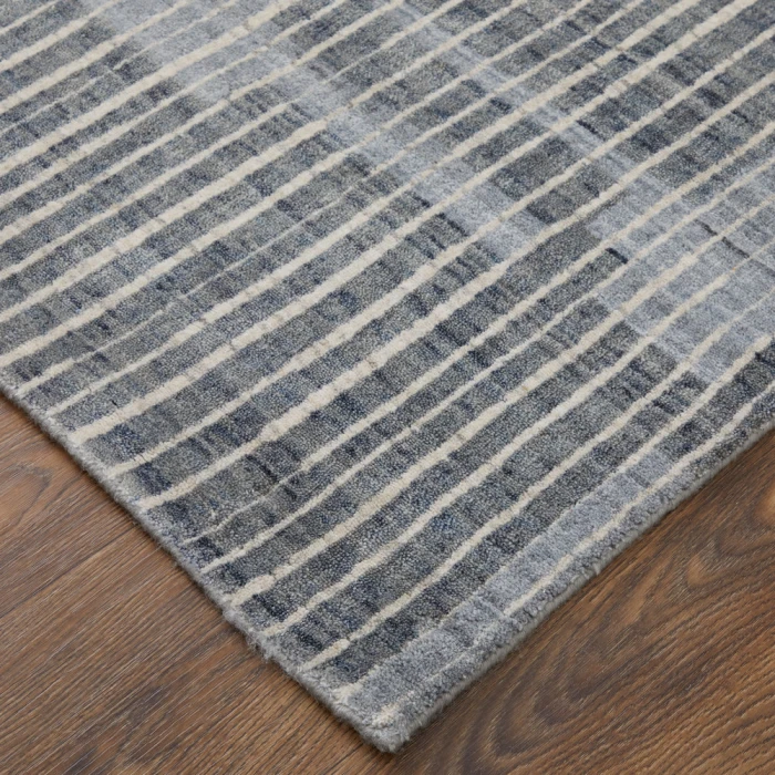 Feizy Eastfield Casual Abstract, Blue/Ivory/Gray, 2'-6" x 8' Runner