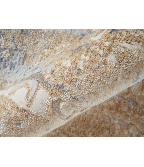 Feizy Laina Industrial Gradient & Ombre, Tan/Brown/Blue, 3' x 12' Runner