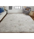 Feizy Vancouver Contemporary Abstract Rug, Ivory/Gray, 1'-8" X 2'-10" Area Rug