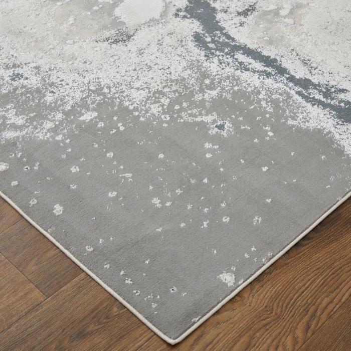Feizy Astra Industrial Abstract, Gray/Ivory, 2'-10" x 7'-10" Runner