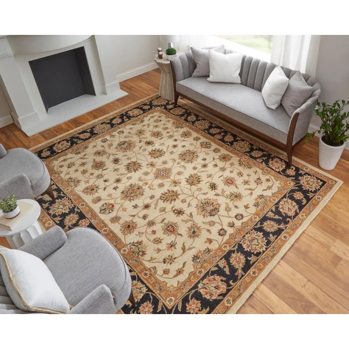 Feizy Wagner Classic Oriental, Tan/Brown/Black, 5' x 8' Area Rug