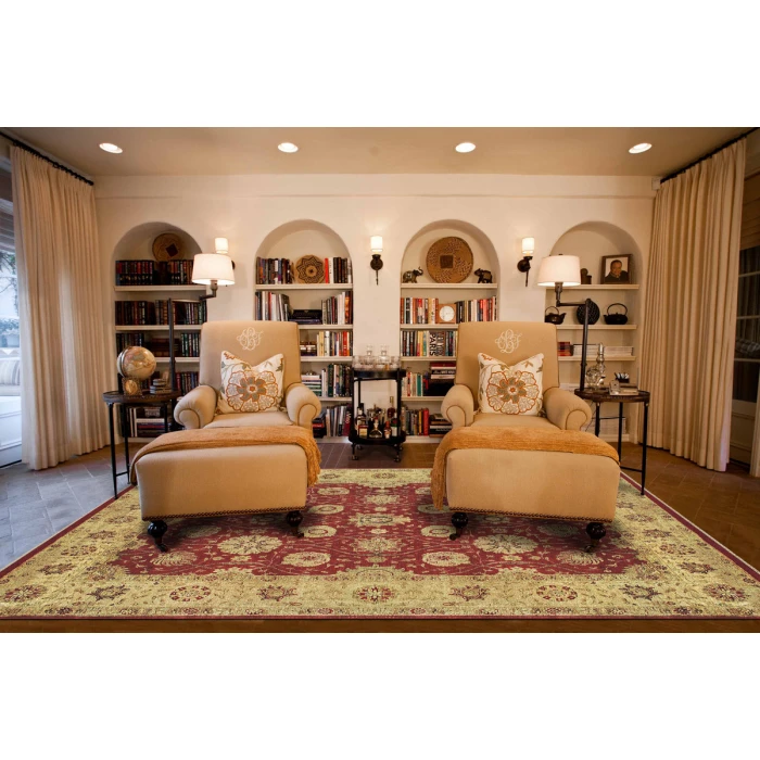 Feizy Drake Vintage Oriental, Red/Gold, 8' x 8' Round Rug