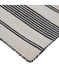 Feizy Duprine Casual Stripes, Black/White/Ivory, 10' x 14' Area Rug