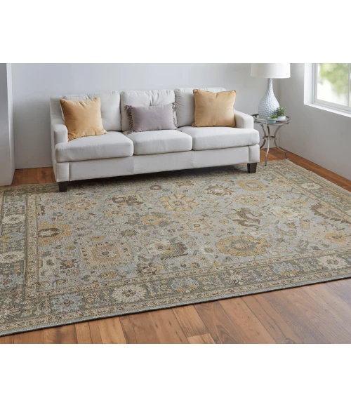 Feizy Corbitt Classic Oriental, Blue/Gold/Gray, 8'-6" x 11'-6" Area Rug