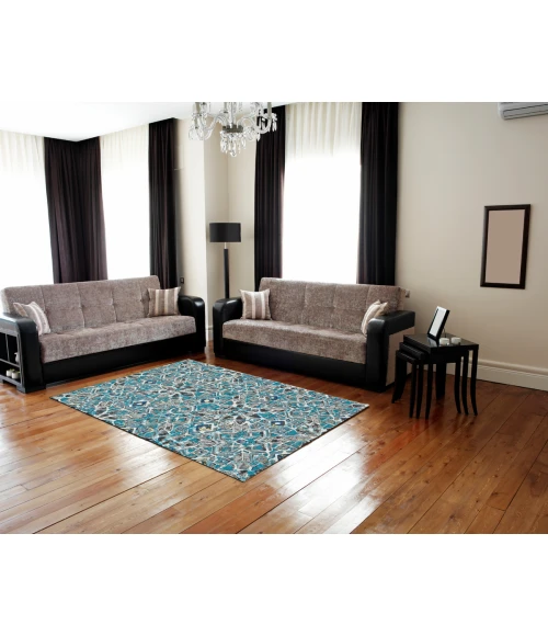 Feizy Brixton Bohemian & Eclectic Geometric, Blue/Ivory/Taupe, 10' x 13'-2" Area Rug
