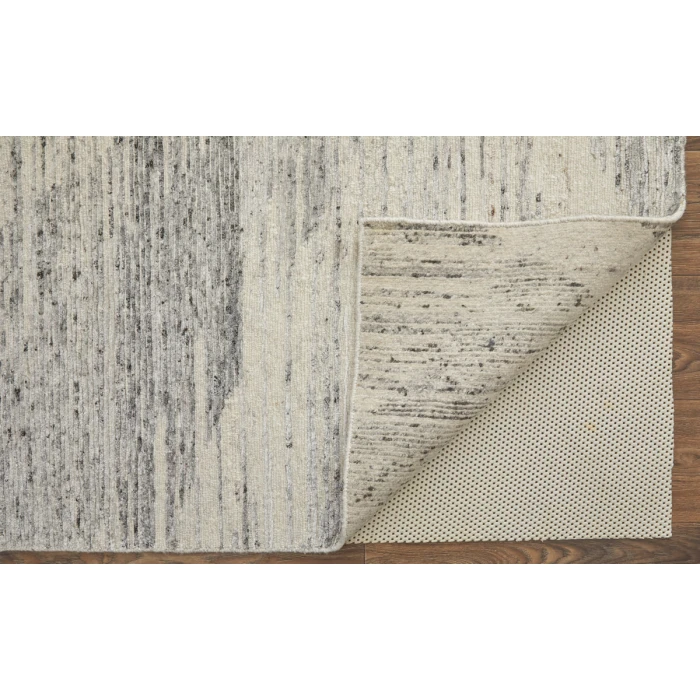 Feizy Brighton Casual Abstract, Ivory/Gray, 2'-6" x 12' Runner