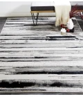 Feizy Micah Industrial Abstract, Silver/Gray/Black, 3'-11" x 6' Accent Rug