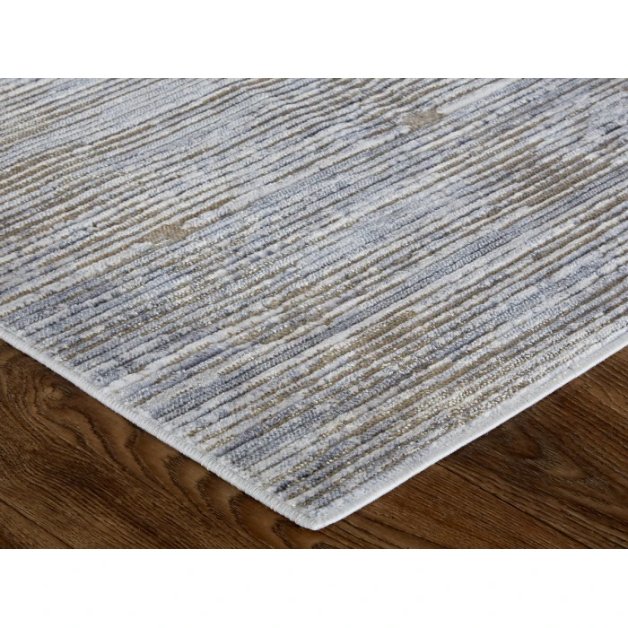 Feizy Laina Rustic Distressed, Taupe/Silver/Tan, 3' x 8' Runner
