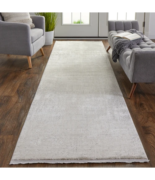 Feizy Cadiz Casual Abstract, Tan/Ivory/Gray, 3'-1" x 10' Runner