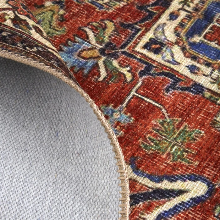 Feizy Percy Vintage Medallion Rug, Rust/Nav Blue/Beige, 5ft-3in x 7ft-6in Area Rug