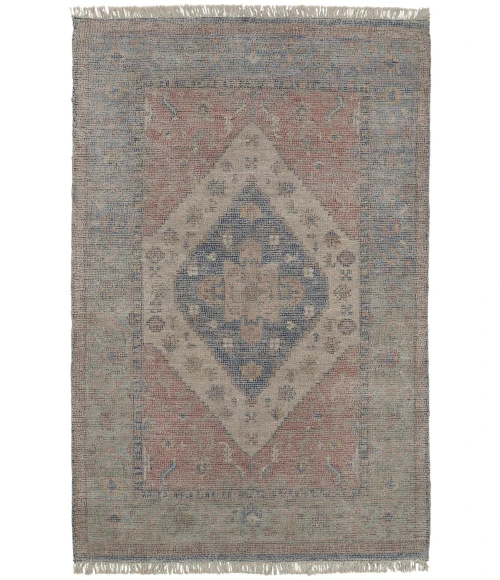 Feizy Caldwell Vintage Space Dyed Wool Rug, Blue/Orange, 10ft x 14ft Area Rug