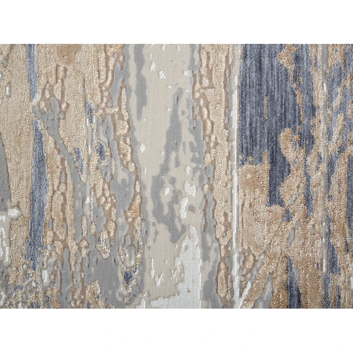 Feizy Laina Industrial Abstract, Tan/Orange/Ivory, 3' x 12' Runner
