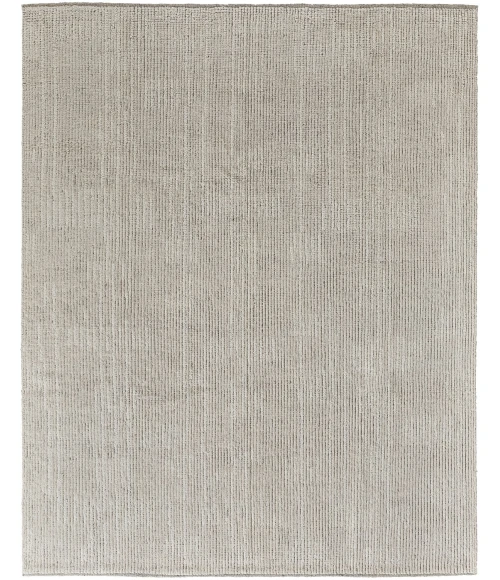 Feizy Alford Minimalist Eyelash Wool Rug, Solid Ivory, 7ft-9in x 9ft-9in Area Rug