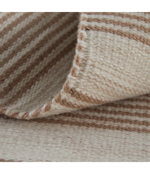 Feizy Duprine Casual Stripes, Black/White/Ivory, 10' x 14' Area Rug