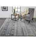 Feizy Payton Farmhouse Diamond, Gray/Ivory/Blue, 9'-6" x 13'-6" Area Rug