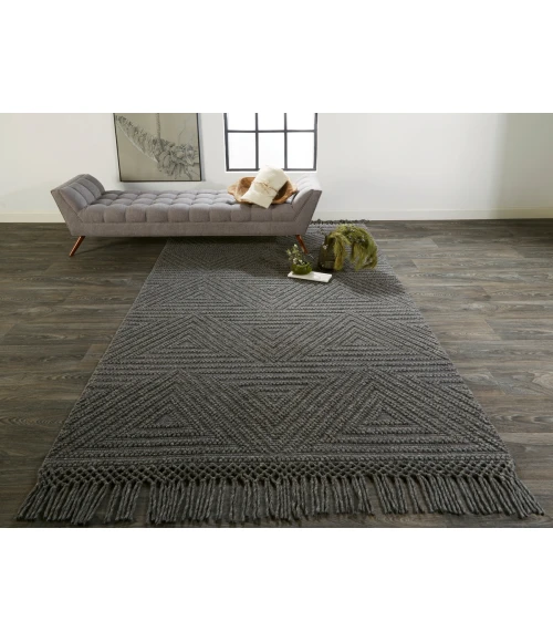Feizy Phoenix Farmhouse Geometric, Gray, 7'-9" x 9'-9" Area Rug