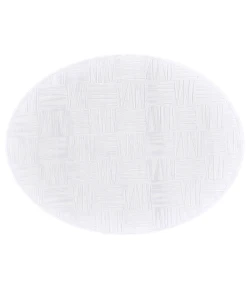 Feizy Saphir Mira WHITE/WHITE 6803493F 7 ft. 6 in. X 7 ft. 6 in. Round Rug