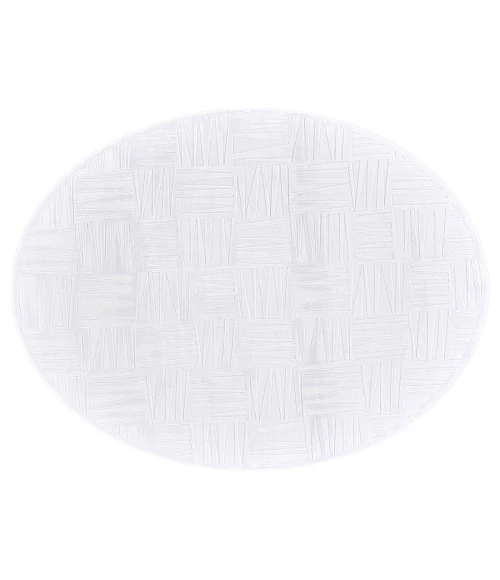 Feizy Saphir Mira WHITE/WHITE 6803493F 7 ft. 6 in. X 7 ft. 6 in. Round Rug