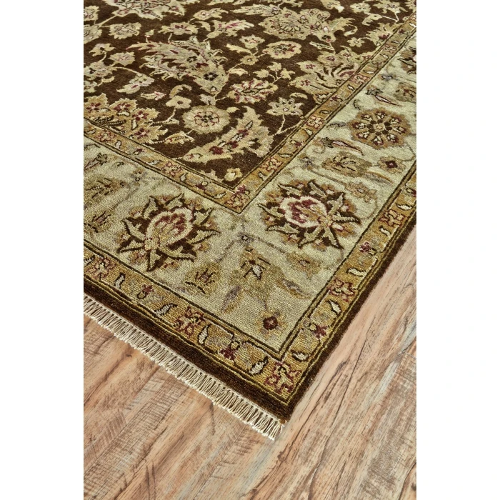 Feizy Drake Classic Persian, Brown/Gold/Tan, 8' x 8' Round Rug