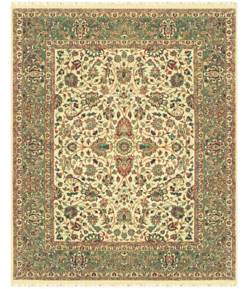 Feizy Bradford Ivory/Green/Red 3546553F 8ft. x 8ft. Round Rug