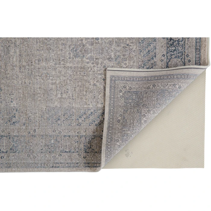 Feizy Marquette Rustic Persian Farmhouse Rug, Warm Gray/Blue, 2ft x 3ft Accent Rug