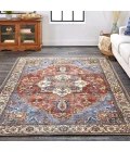 Feizy Percy Vintage Medallion Rug, Rust/Nav Blue/Beige, 5ft-3in x 7ft-6in Area Rug