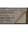 Feizy Mynka Casual Stripes, Ivory/Blue/Orange, 7'-11" x 10' Area Rug