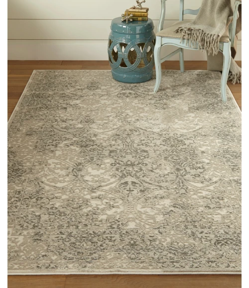 Feizy Prasad Vintage Distressed, Ivory/Gray/Black, 8' x 11' Area Rug