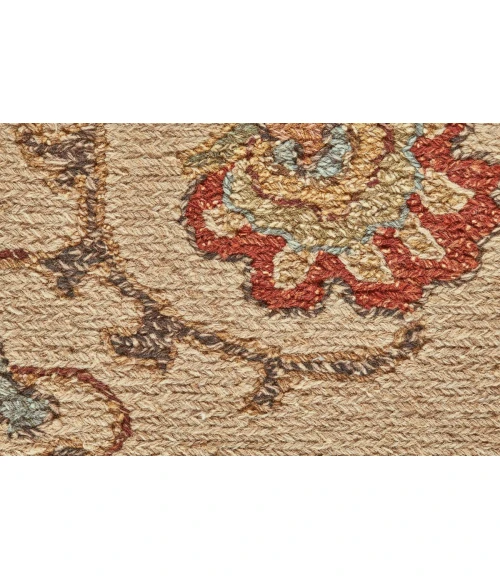 Feizy Amherst Classic Bordered, Tan/Gold/Red, 9'-6" x 13'-6" Area Rug