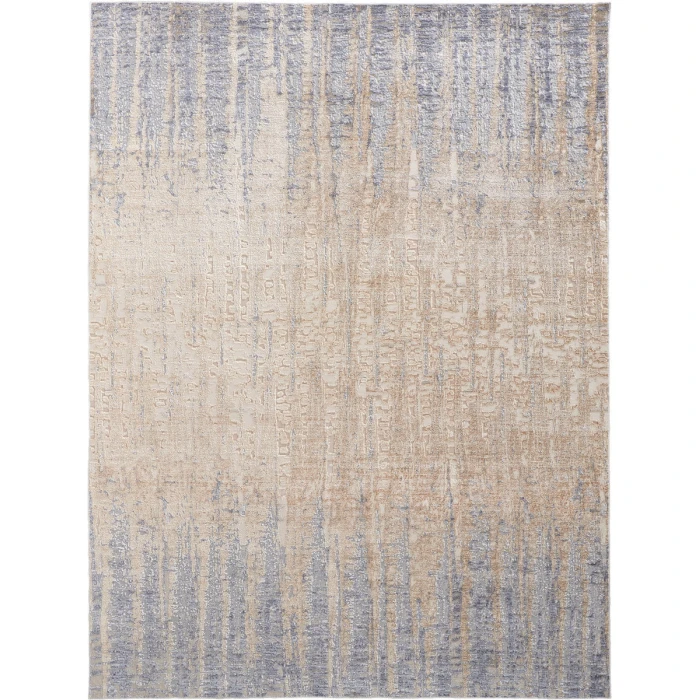 Feizy Laina Industrial Gradient & Ombre, Tan/Brown/Blue, 9'-8" x 12'-8" Area Rug