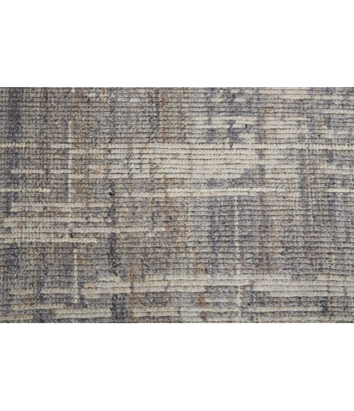 Feizy Alford Minimalist Eyelash Wool Rug, Gray/Blue/Ivory, 11ft-6in x 15ft Area Rug