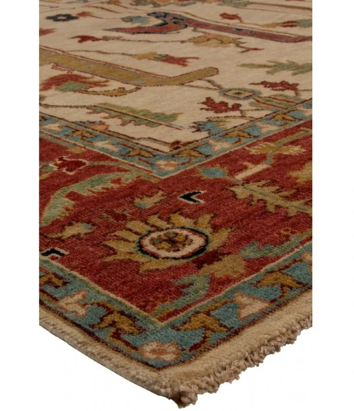 Harounian Antique Heriz Ivory - Rust 101 8 ft. X 10 ft. Rectangle Rug