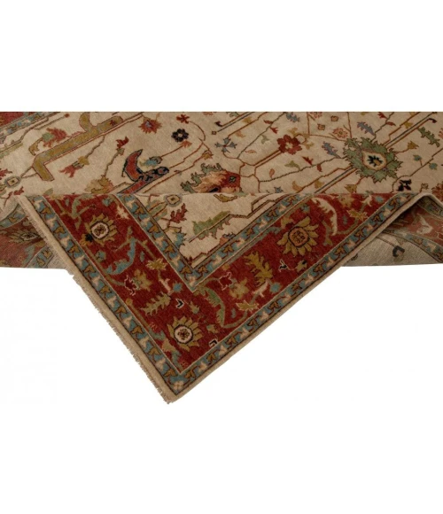 Harounian Antique Heriz Ivory - Rust 101 8 ft. X 10 ft. Rectangle Rug