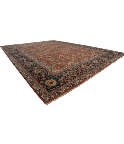 Harounian Antique Heriz Red - Blue 104 9 ft. X 12 ft. Rectangle Rug