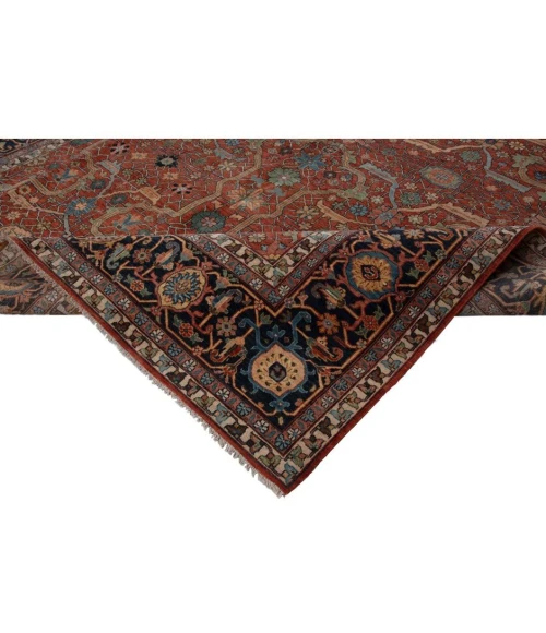 Harounian Antique Heriz Red - Blue 104 9 ft. X 12 ft. Rectangle Rug