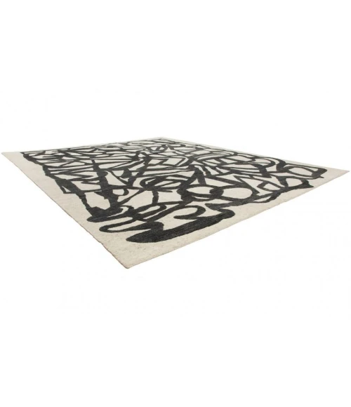 Harounian Spiral Ivory-Black SP-03 8 ft. X 10 ft. Rectangle Rug