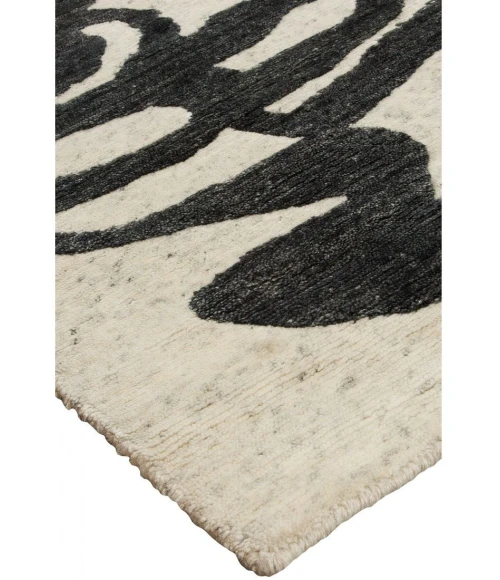 Harounian Spiral Ivory-Black SP-03 8 ft. X 10 ft. Rectangle Rug