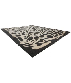 Harounian Spiral Black-White SP-04 9 ft. X 12 ft. Rectangle Rug