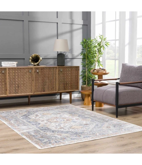 Hauteloom Afya Dark Blue SLLIAFYA890 7ft.10in. x 10ft. Rect. Rug