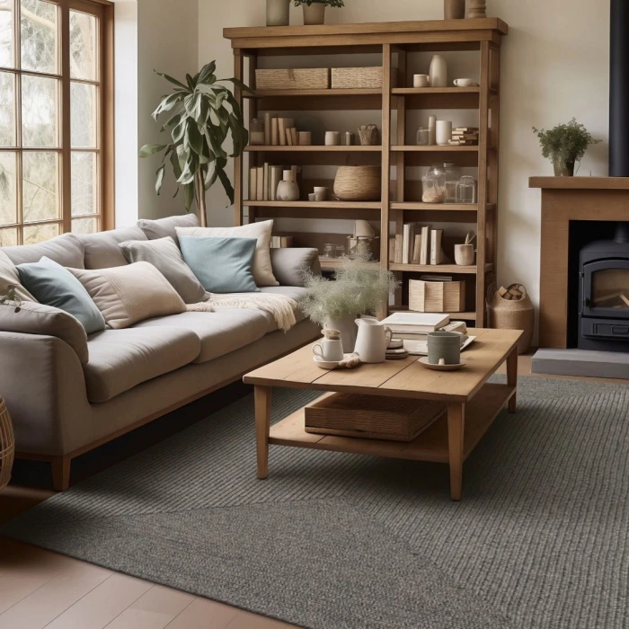 Homespice Decor Ultra Durable Braided Rug Grey Smoke 10in. x 10in. Rect. Rug
