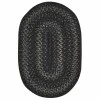 Homespice Decor Jute Braided Rug Black Jet Black 2ft. x 3ft. Oval Rug
