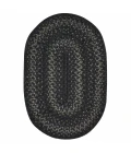 Homespice Decor Jute Braided Rug Black Jet Black 2ft. x 3ft. Oval Rug