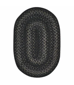 Homespice Decor Jute Braided Rug Black Jet Black 2ft. x 3ft. Oval Rug