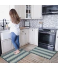 Homespice Decor Ultra Durable Korean Backing Rug Blue Blue Oasis 17.3 x 47in. Rect. Rug