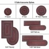 Homespice Decor Jute Braided Accessories Burgundy & Navy Blue Jamestown 8in. x 28in. Set of 14 Oval Rug
