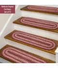 Homespice Decor Jute Braided Accessories Burgundy Autumn Maple 8in.x 28in. Set of 13 Oval Rug
