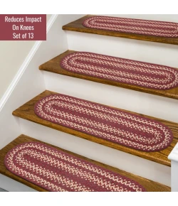 Homespice Decor Jute Braided Accessories Burgundy Autumn Maple 8in.x 28in. Set of 13 Oval Rug