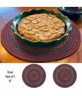 Homespice Decor Jute Braided Accessories Burgundy & Navy Blue Jamestown 15in. Set of 2 Round Rug